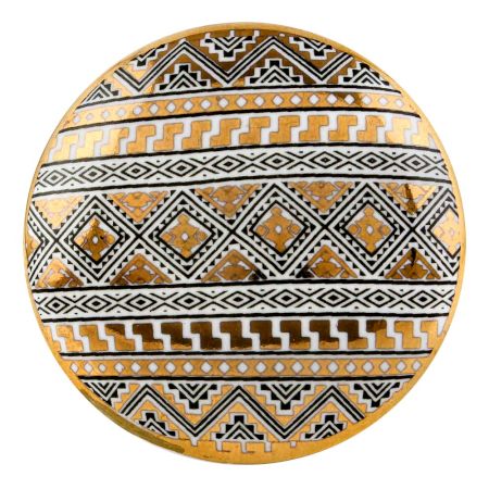 Golden Border Flat Ceramic Knob - Hip N Humble