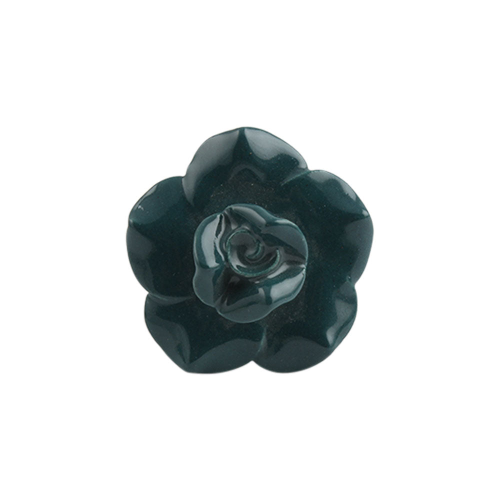 Forrest Green Rose Ceramic Knob - Hip N Humble