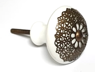 Lots of Lace White Filigree Ceramic Knob - Hip N Humble