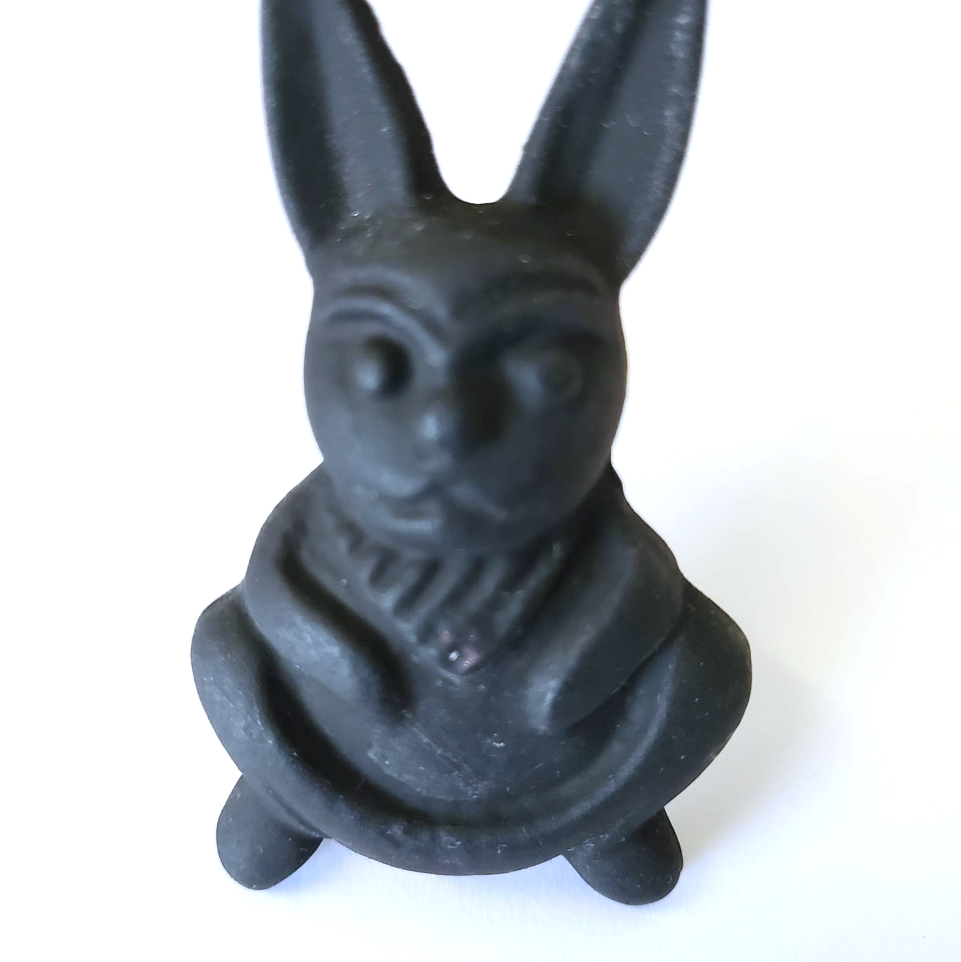 Cast Iron Happy Bunny Matt Black Metal Knob - Hip N Humble