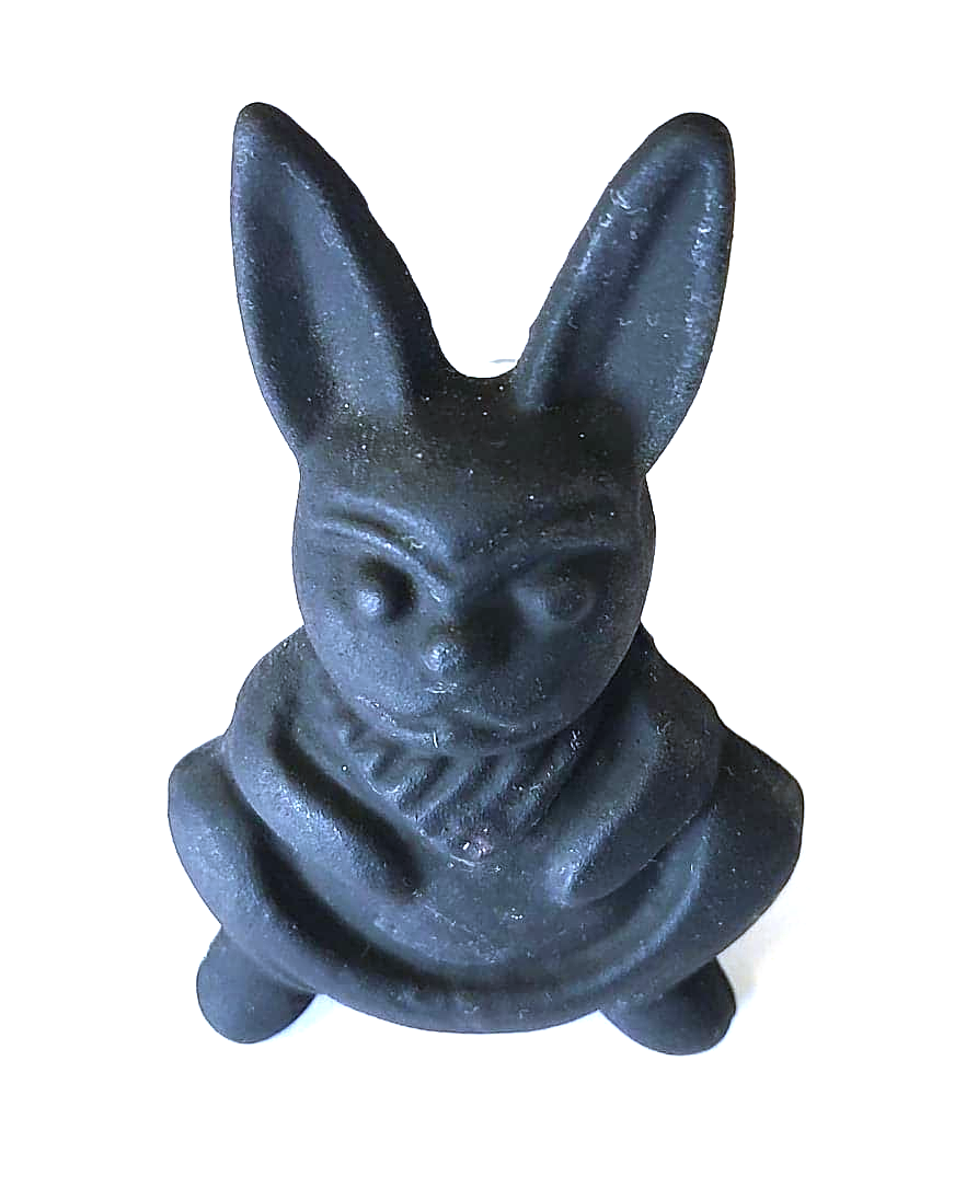 Cast Iron Happy Bunny Matt Black Metal Knob - Hip N Humble