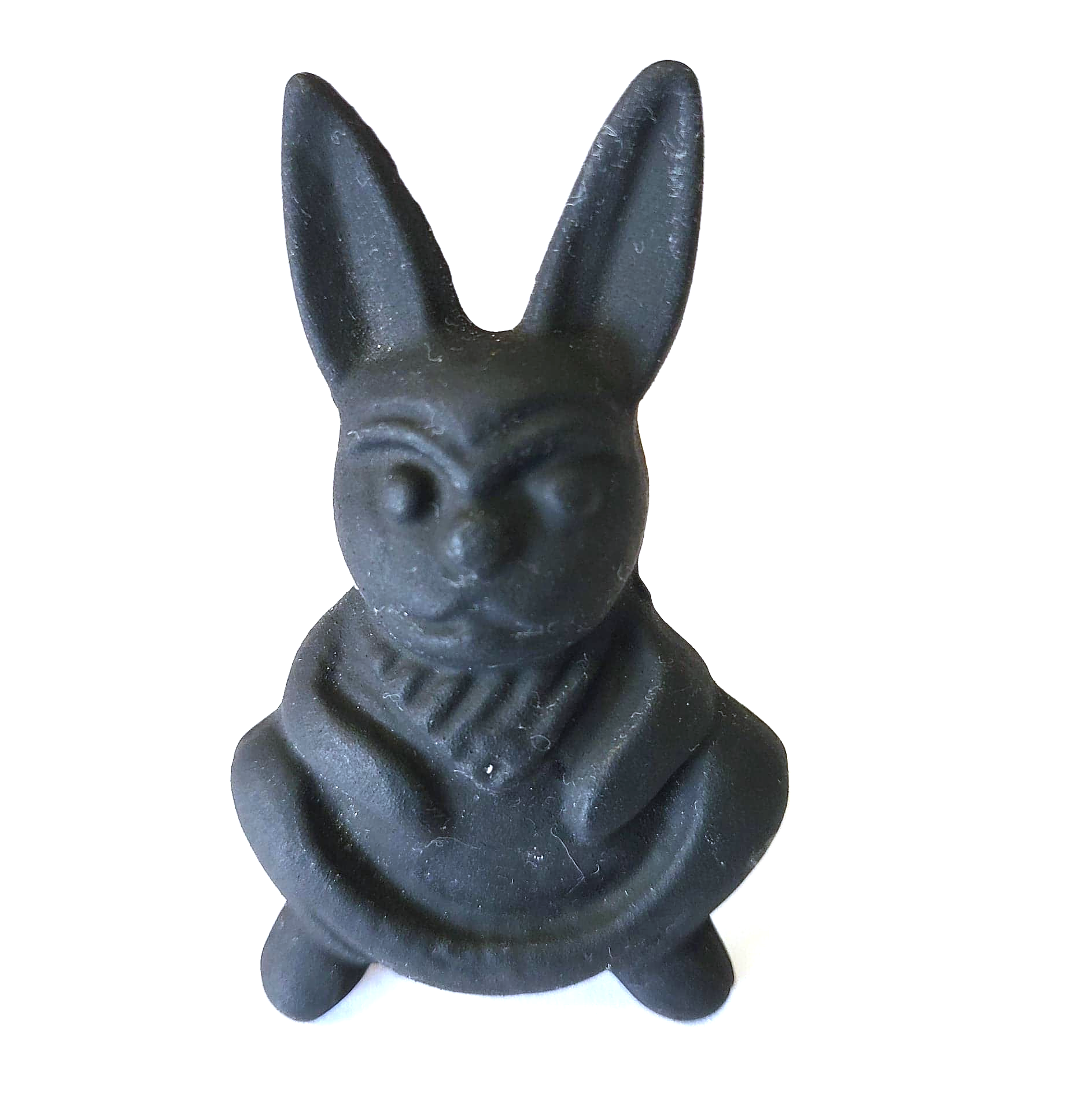 Cast Iron Happy Bunny Matt Black Metal Knob - Hip N Humble