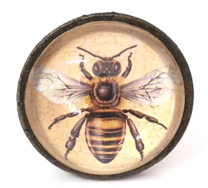 Bee Happy Glass/Metal Knob - Hip N Humble