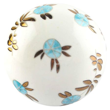 Blue and White Posy Ceramic Knob - Hip N Humble