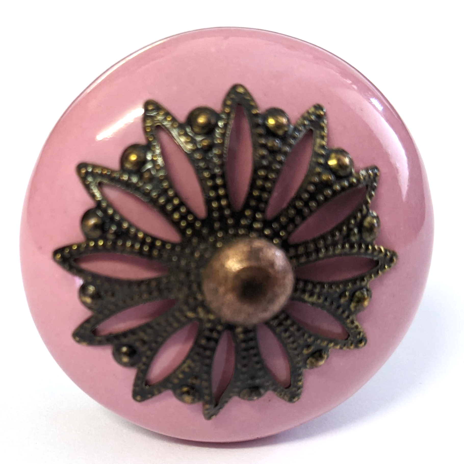 Pink Filigree Ceramic Knob - Hip N Humble