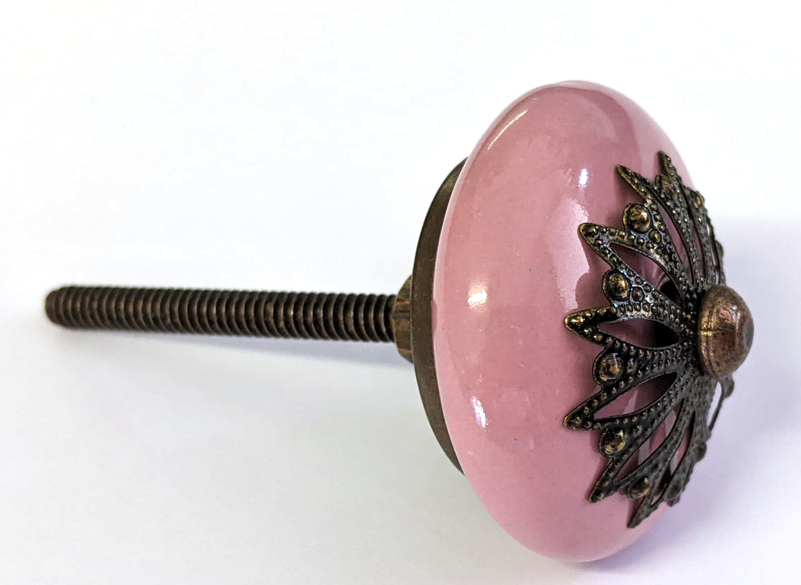 Pink Filigree Ceramic Knob - Hip N Humble