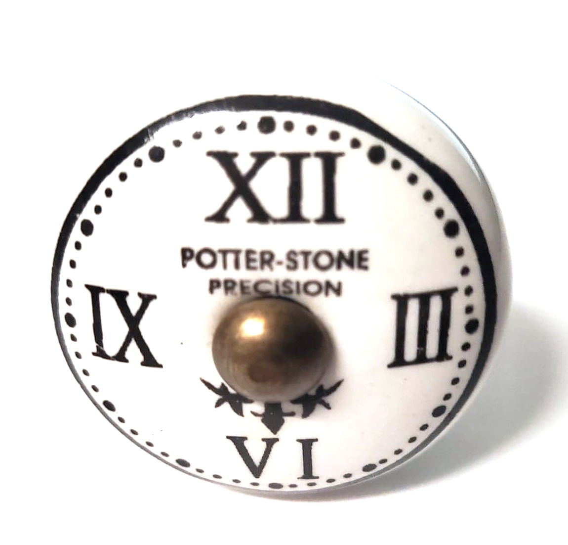 Roman Numeral Clock Ceramic Knob - Hip N Humble