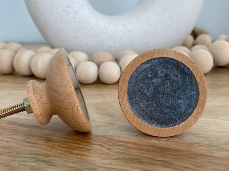 Grey & Resin Wooden Knob - Hip N Humble