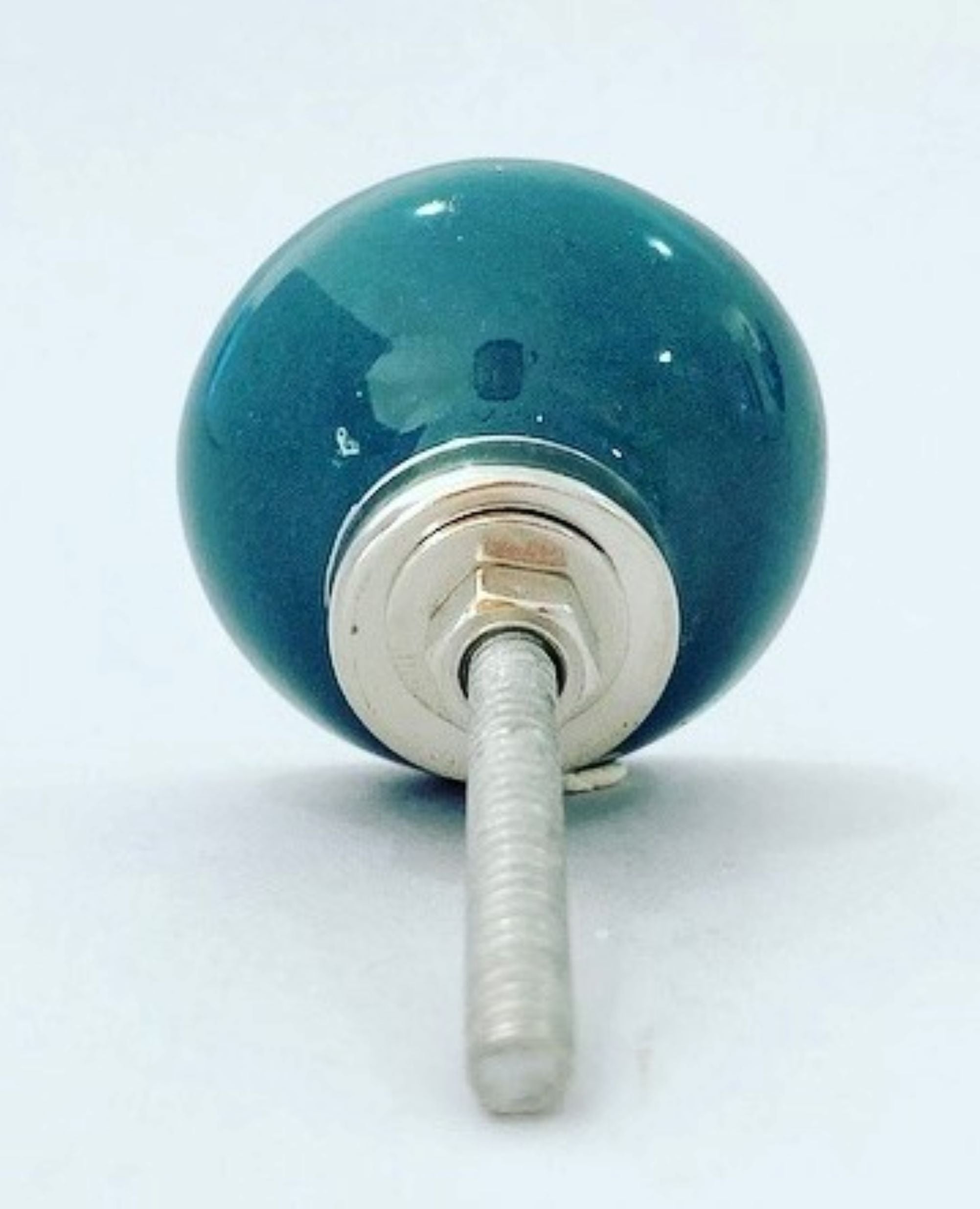 Grey and Blue Dished Ceramic Knob - Hip N Humble