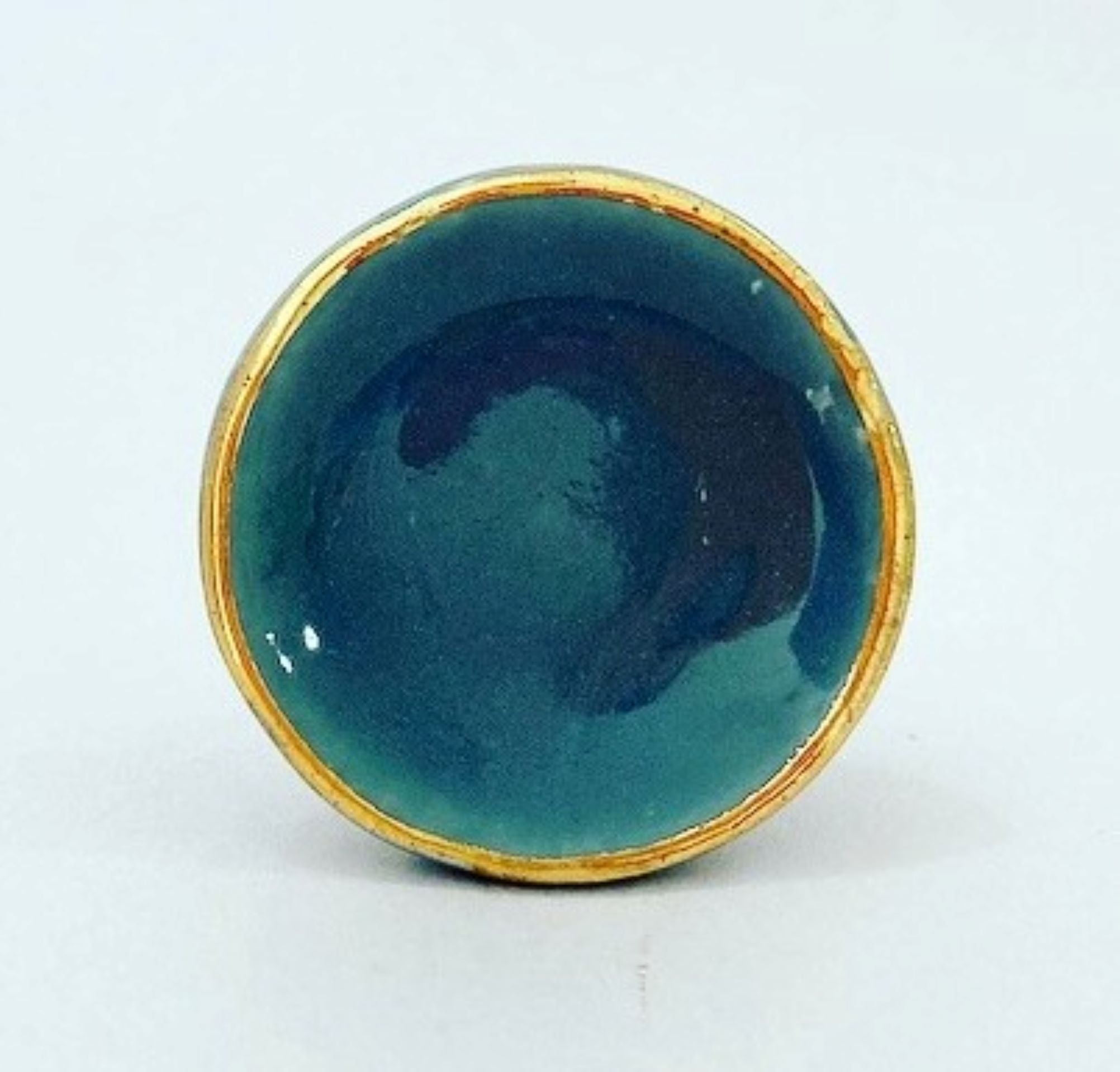 Grey and Blue Dished Ceramic Knob - Hip N Humble