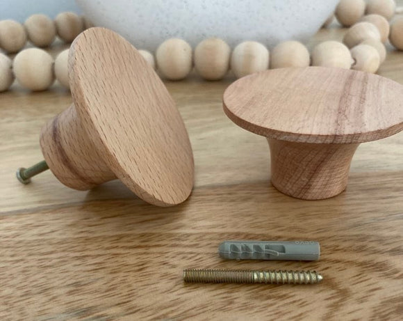 Every Day Prices 64mm Hangers Natural Beech Wood Concave Knobs plus Hardware