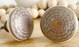Golden Crown Pattern Flat Ceramic Knob - Hip N Humble